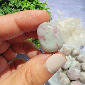 Pink Tourmaline in Quartz Tumbled Stones