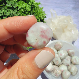 Pink Tourmaline in Quartz Tumbled Stones