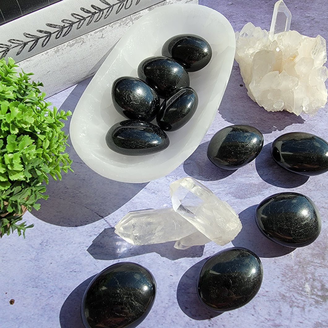 Black Tourmaline Palm Stones