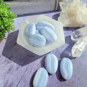 Blue Lace Agate Pocket Stones