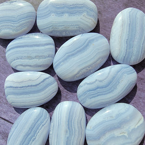 Blue Lace Agate Pocket Stones