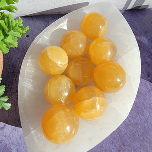 Orange Calcite Mini Spheres