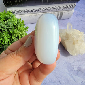 Blue Chalcedony Palm Stone "I"