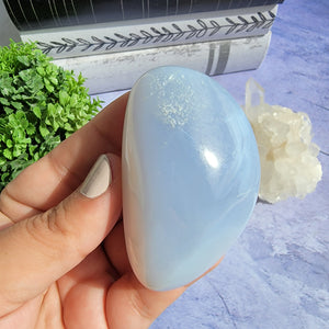 Blue Chalcedony Palm Stone "G"