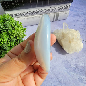 Blue Chalcedony Palm Stone "G"