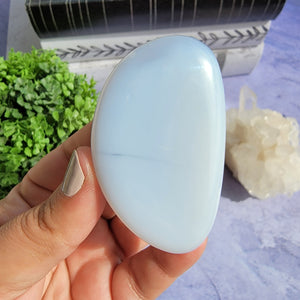 Blue Chalcedony Palm Stone "G"