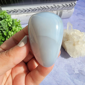 Blue Chalcedony Palm Stone "C"