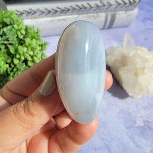 Blue Chalcedony Palm Stone "C"