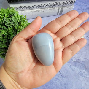 Blue Chalcedony Palm Stone "C"