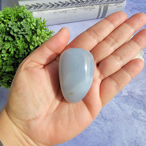 Blue Chalcedony Palm Stone "C"