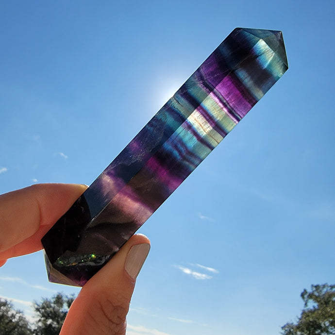 Rainbow Fluorite DT Wand 