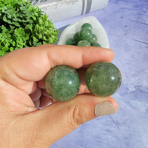 Green Strawberry Quartz Mini Spheres