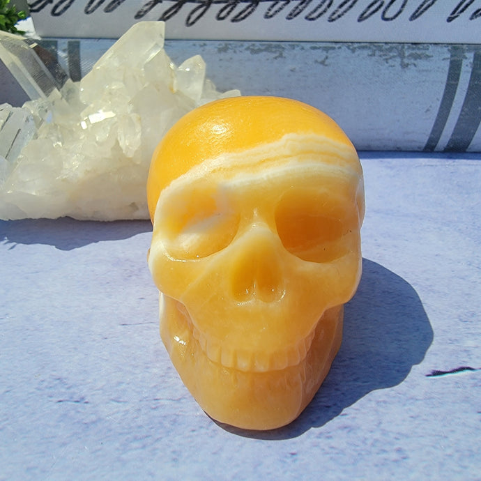 Orange Calcite Skull 