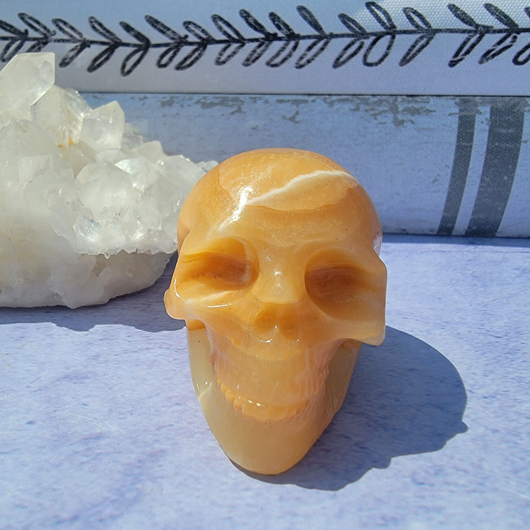 Orange Calcite Skull 