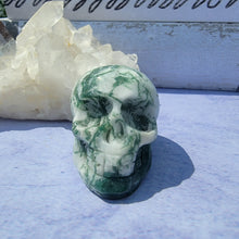 Load image into Gallery viewer, Moss Agate Skull &quot;I&quot;