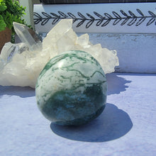 Load image into Gallery viewer, Moss Agate Skull &quot;I&quot;