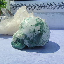 Load image into Gallery viewer, Moss Agate Skull &quot;I&quot;