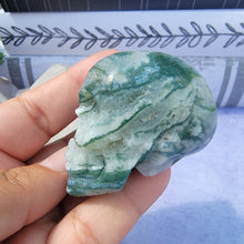 Load image into Gallery viewer, Moss Agate Skull &quot;C&quot;