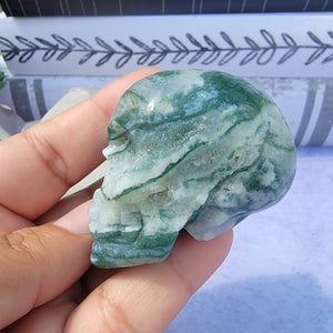 Moss Agate Skull "C"