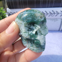 Load image into Gallery viewer, Moss Agate Skull &quot;C&quot;