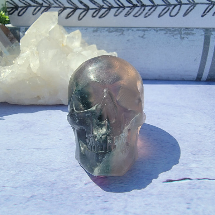 Rainbow Fluorite Skull 