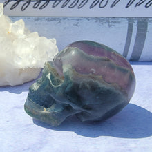 Load image into Gallery viewer, Rainbow Fluorite Skull &quot;G&quot;