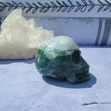 Load image into Gallery viewer, Moss Agate Skull &quot;H&quot;