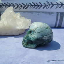 Load image into Gallery viewer, Moss Agate Skull &quot;H&quot;