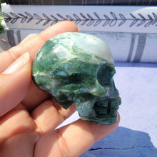 Load image into Gallery viewer, Moss Agate Skull &quot;H&quot;