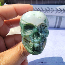 Load image into Gallery viewer, Moss Agate Skull &quot;H&quot;