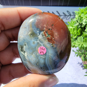 8th Vein Ocean Jasper Palm Stone "A"