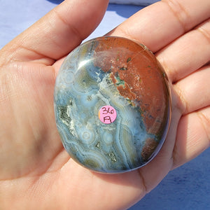 8th Vein Ocean Jasper Palm Stone "A"