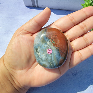 8th Vein Ocean Jasper Palm Stone "A"