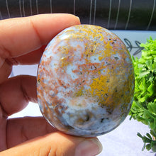 Load image into Gallery viewer, 8th Vein Ocean Jasper Palm Stone &quot;O&quot;