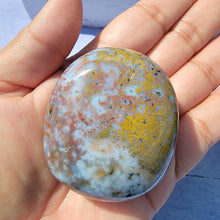 Load image into Gallery viewer, 8th Vein Ocean Jasper Palm Stone &quot;O&quot;