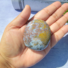 Load image into Gallery viewer, 8th Vein Ocean Jasper Palm Stone &quot;O&quot;