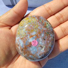 Load image into Gallery viewer, 8th Vein Ocean Jasper Palm Stone &quot;O&quot;