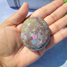 Load image into Gallery viewer, 8th Vein Ocean Jasper Palm Stone &quot;O&quot;