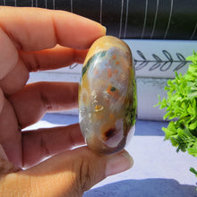 Load image into Gallery viewer, 8th Vein Ocean Jasper Palm Stone &quot;J&quot;