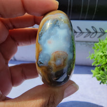 Load image into Gallery viewer, 8th Vein Ocean Jasper Palm Stone &quot;J&quot;