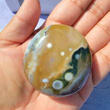 Load image into Gallery viewer, 8th Vein Ocean Jasper Palm Stone &quot;J&quot;