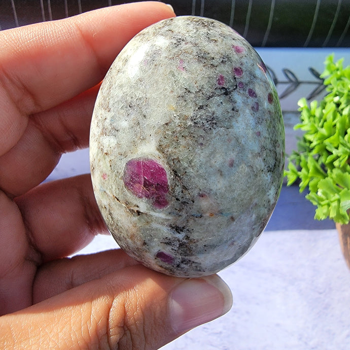 Ruby in Albite Palm Stone 