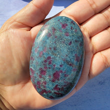 Load image into Gallery viewer, Ruby in Kyanite Palm Stone &quot;J&quot;