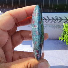 Load image into Gallery viewer, Ruby in Kyanite Palm Stone &quot;I&quot;