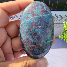 Load image into Gallery viewer, Ruby in Kyanite Palm Stone &quot;I&quot;