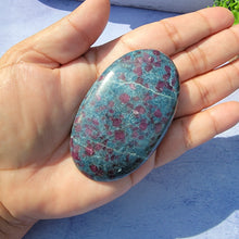 Load image into Gallery viewer, Ruby in Kyanite Palm Stone &quot;I&quot;