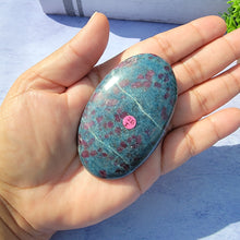 Load image into Gallery viewer, Ruby in Kyanite Palm Stone &quot;I&quot;