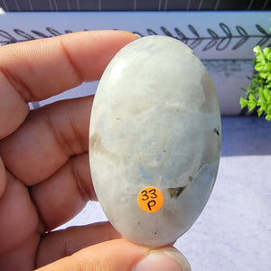 Rainbow Moonstone Palm Stone "P"