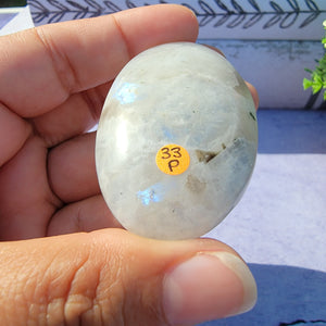 Rainbow Moonstone Palm Stone "P"