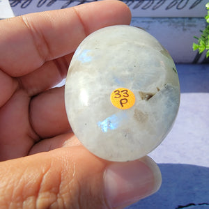 Rainbow Moonstone Palm Stone "P"